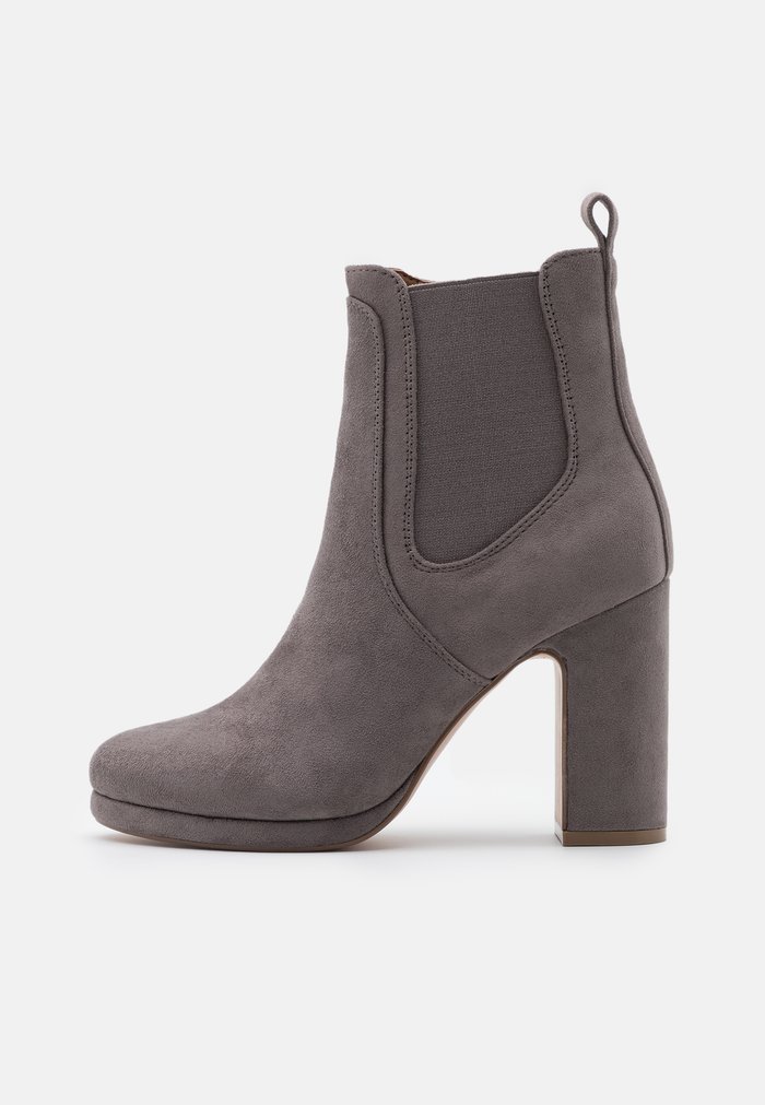 Bottines Anna Field Talons Block heel Zip UP Grise Clair Femme | ISS-5443682